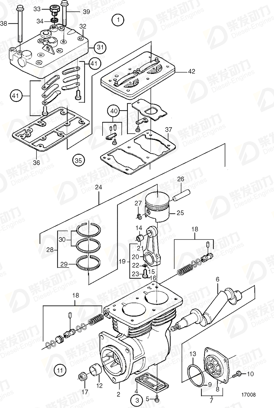 VOLVO Gasket kit, fuel system 876718 Drawing